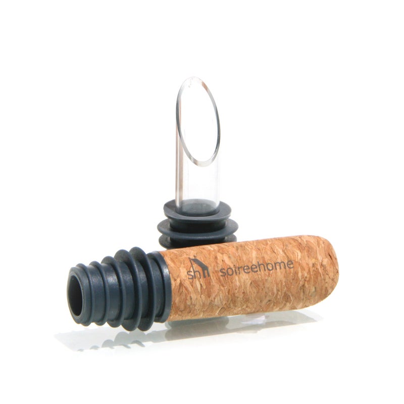 Soireehome Pourist Pair of Gourmet Glass and Cork Stopper Spouts with Silicone Gasket - 2-pack, 4 Pieces - Clean Pours for Cooking, Measuring, Bartending - Fits Most Bottles - Image 5